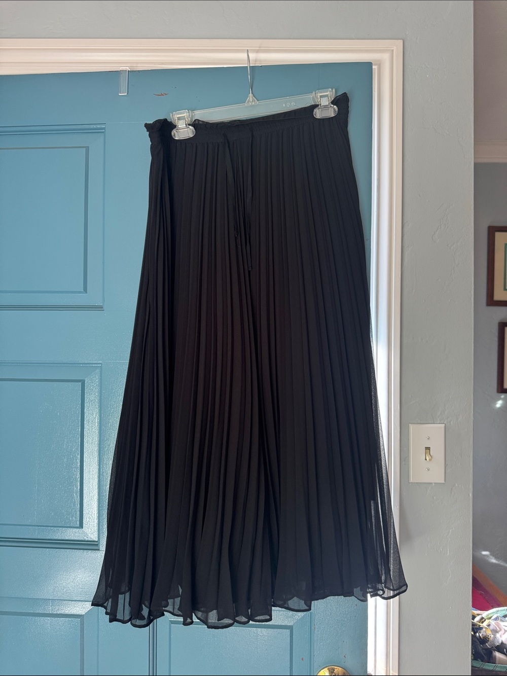 Classic Black Pleated Midi Pants  - Women's